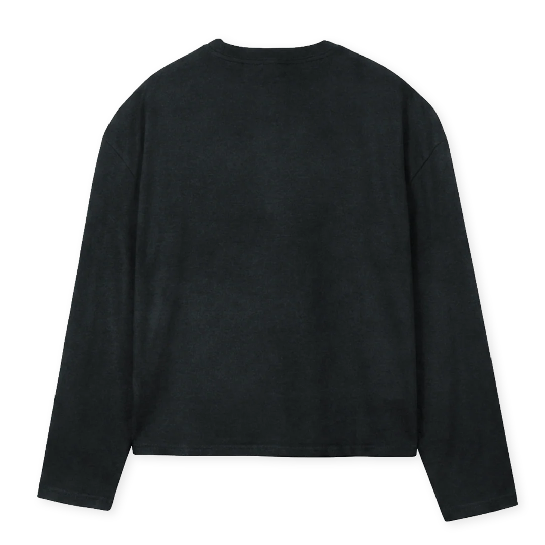 SSVNBASICVBLACK Vintage Black Oversized Boxy LS Tee. - Image 2