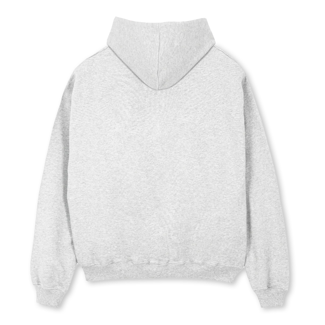 STARHOODIECORSO Light Grey Marl Oversized Zipped Hoodie. - Image 2