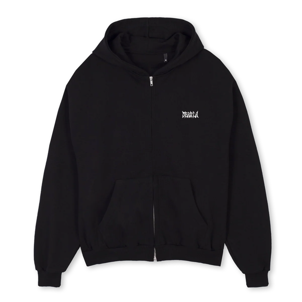 STARM Black Oversized Zipped Hoodie.