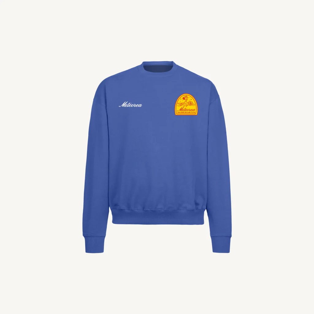 STARSBELONGTOUS Cobalt Blue Oversized Crewneck Sweater.