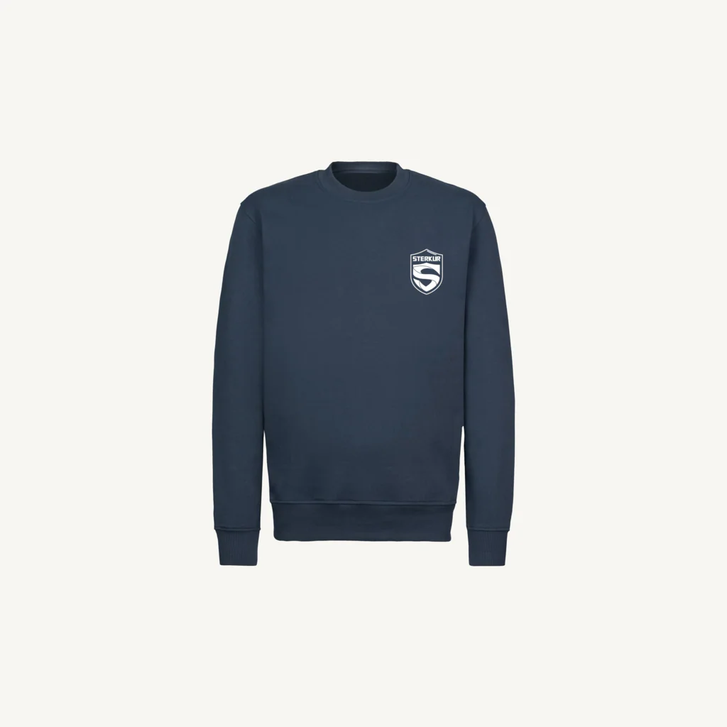 STERKUR SWEAT SAMPLE Navy Blue Regular Crewneck Sweater.