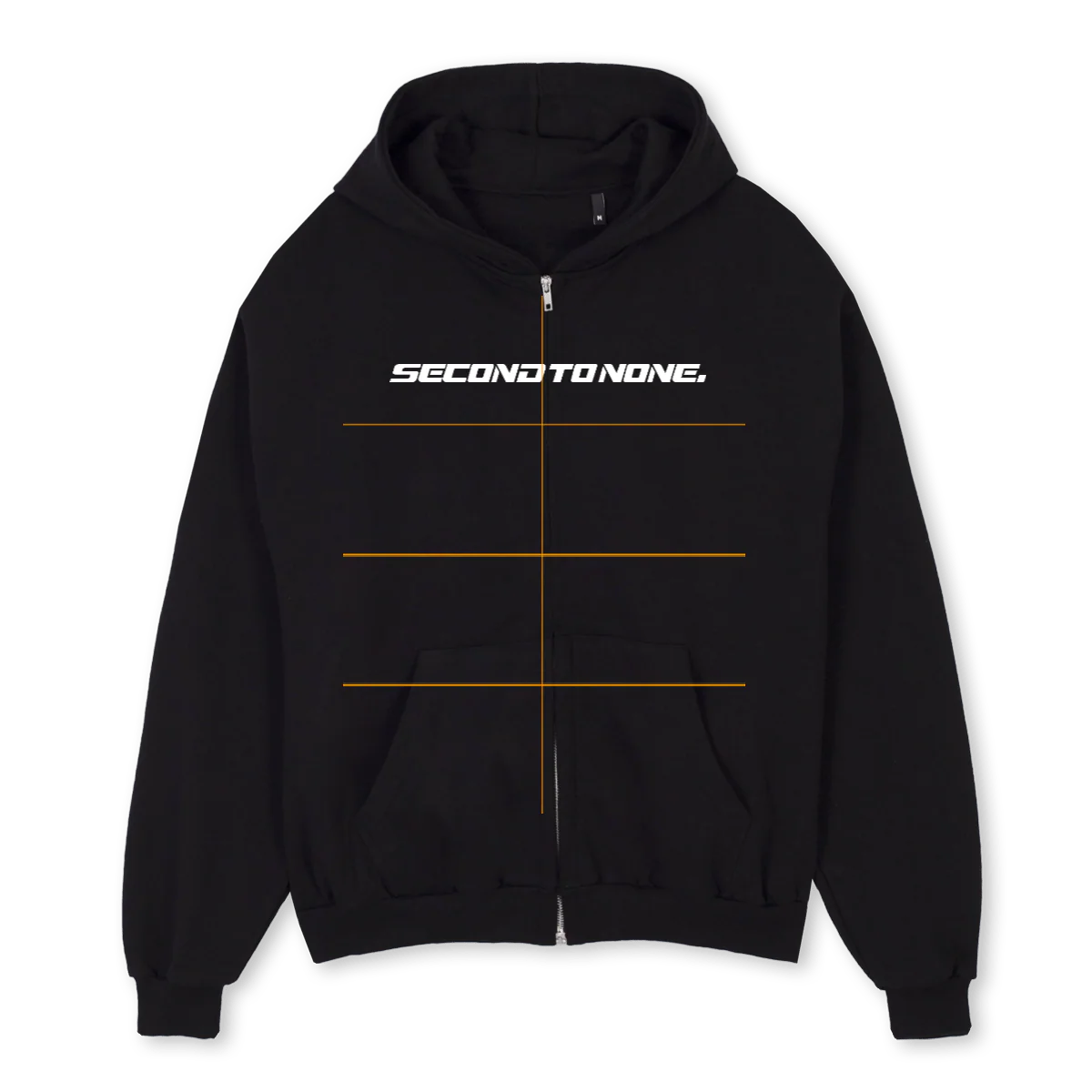 STNZUHDBLK Black Oversized Zipped Hoodie.