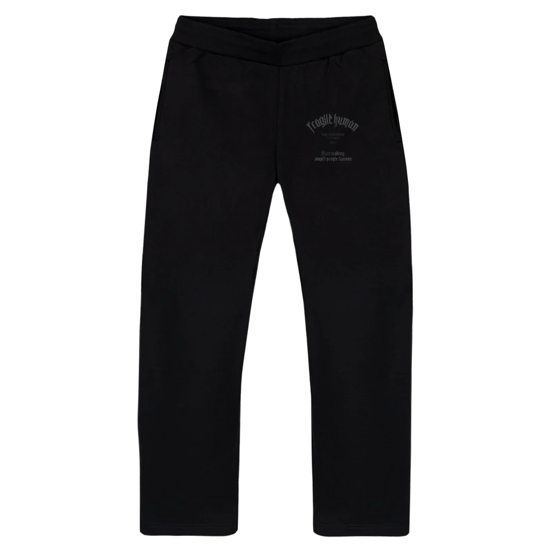 STPD PNT Black Straight-Leg Relaxed Sweatpants.