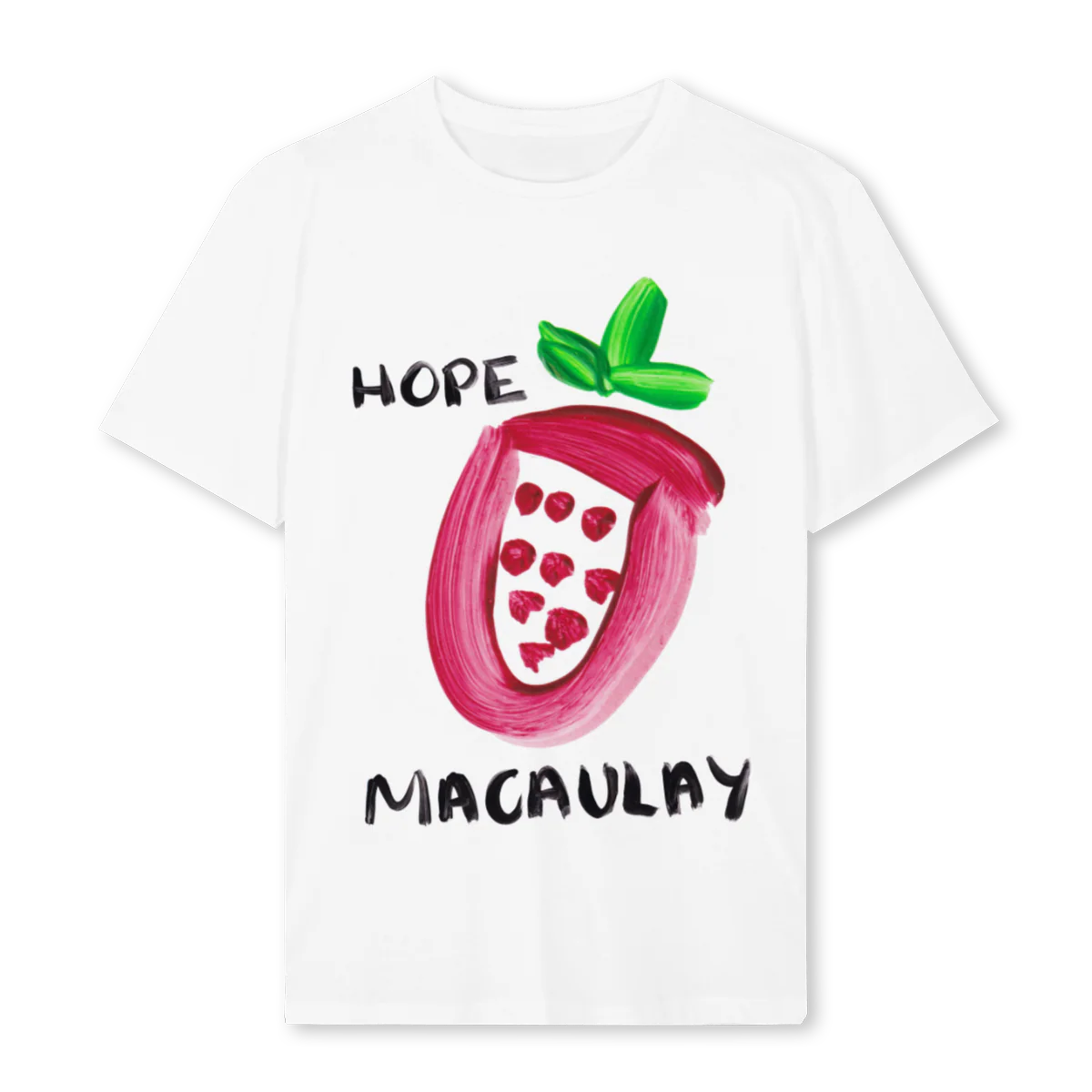 STRAW White Regular Tee.