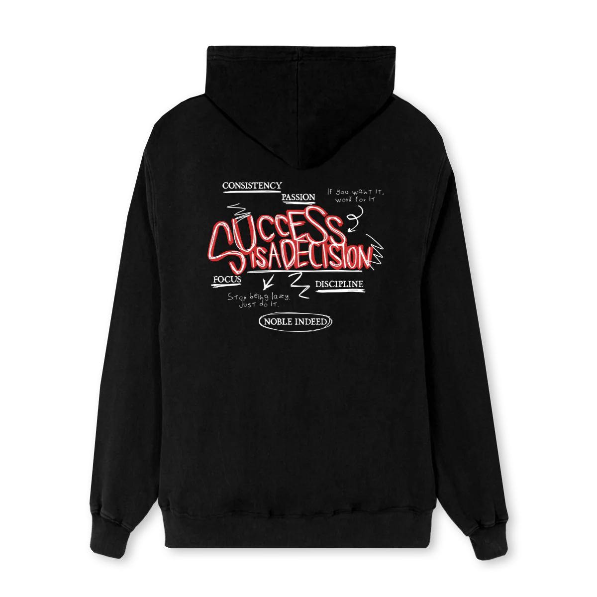SUCCESS Black Regular Zipped Hoodie. - Image 2