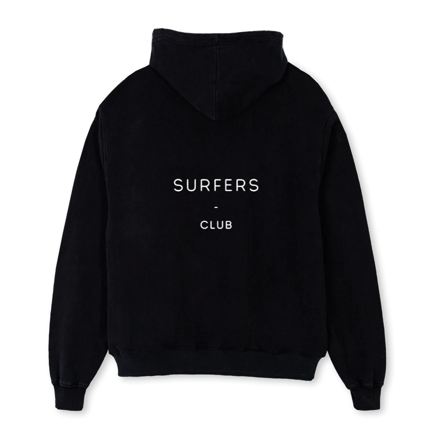 SURFERSCLUB Black Oversized Hoodie. - Image 2