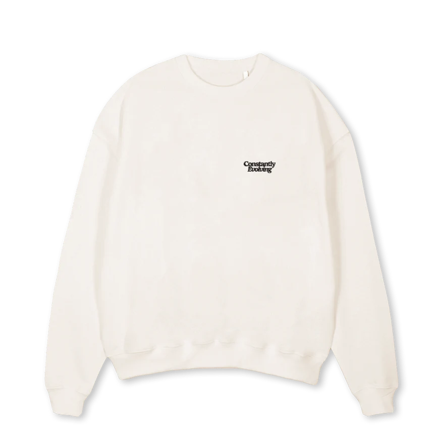 SVWCOEVMULTI Vintage White Oversized Crewneck Sweater.