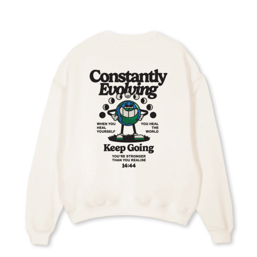 SVWCOEVMULTI Vintage White Oversized Crewneck Sweater. - Image 2