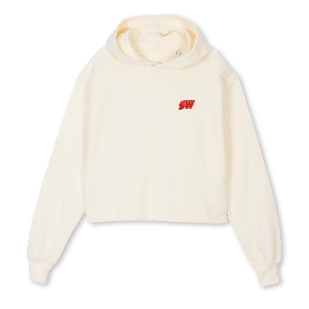 SWCROPRED Cream Cropped Hoodie.