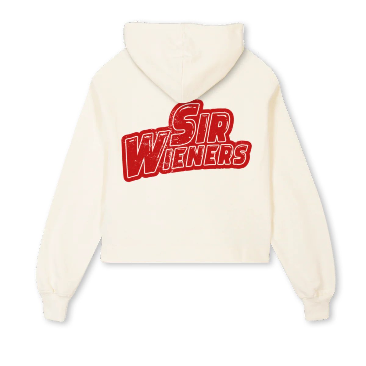 SWCROPRED Cream Cropped Hoodie. - Image 2