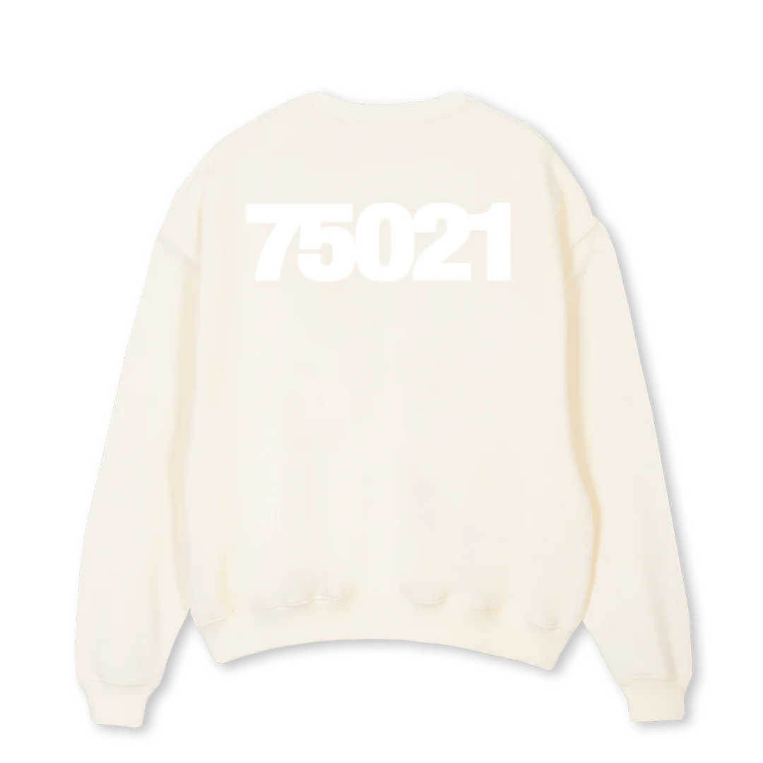 SWEAT Cream Oversized Crewneck Sweater. - Image 2