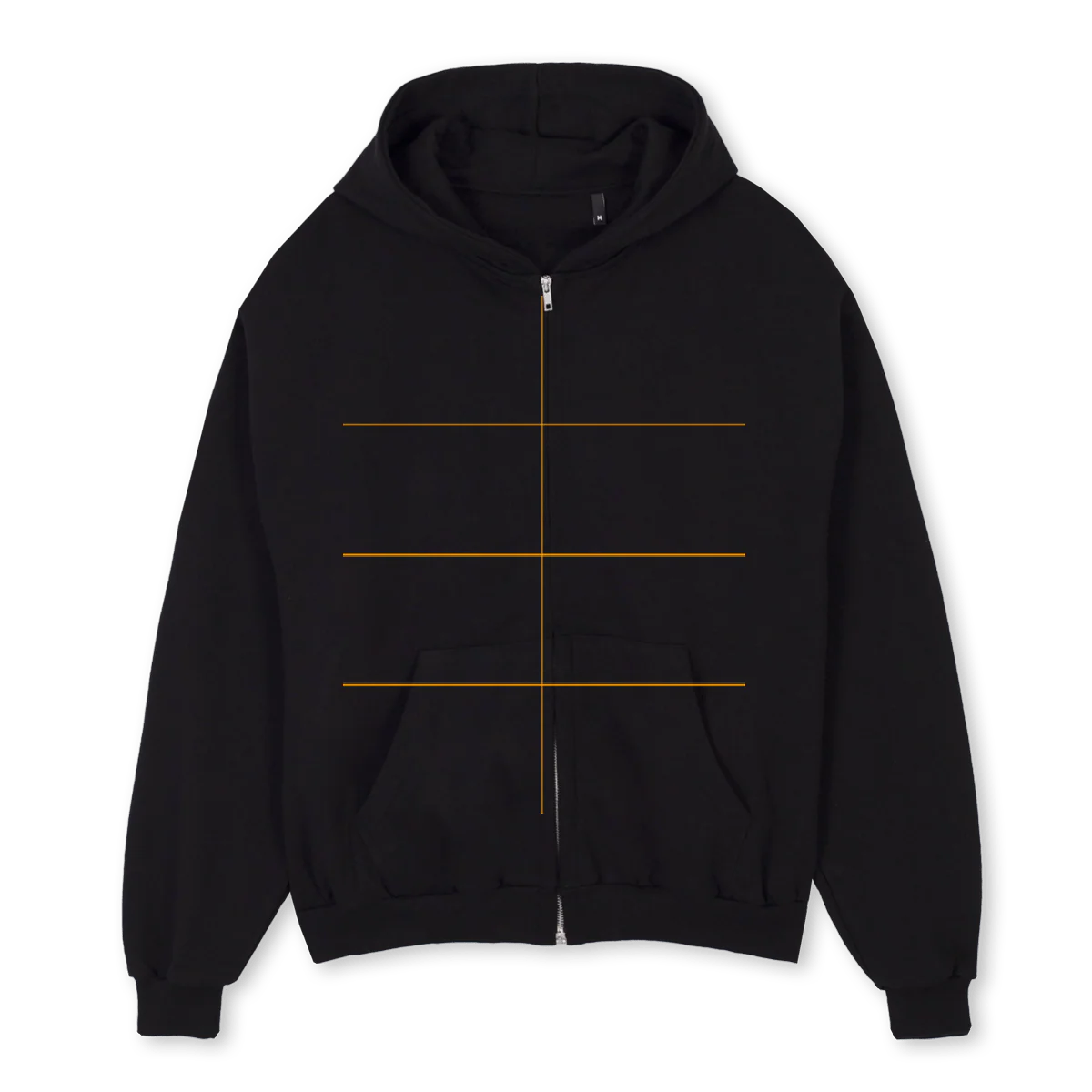 SWEATBLACKWHITELOGO_2 Black Oversized Zipped Hoodie.