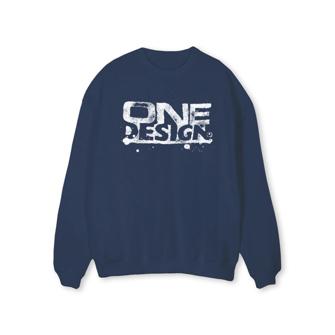 SWEATSHIRTONED Navy Blue Regular Crewneck Sweater.