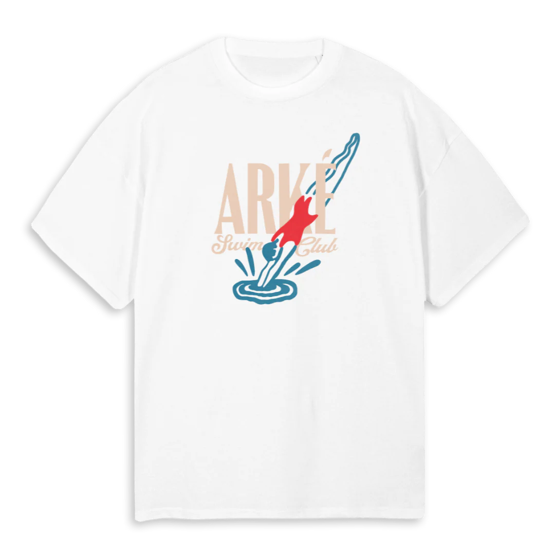 SWIM CLUB White Oversized Tee.