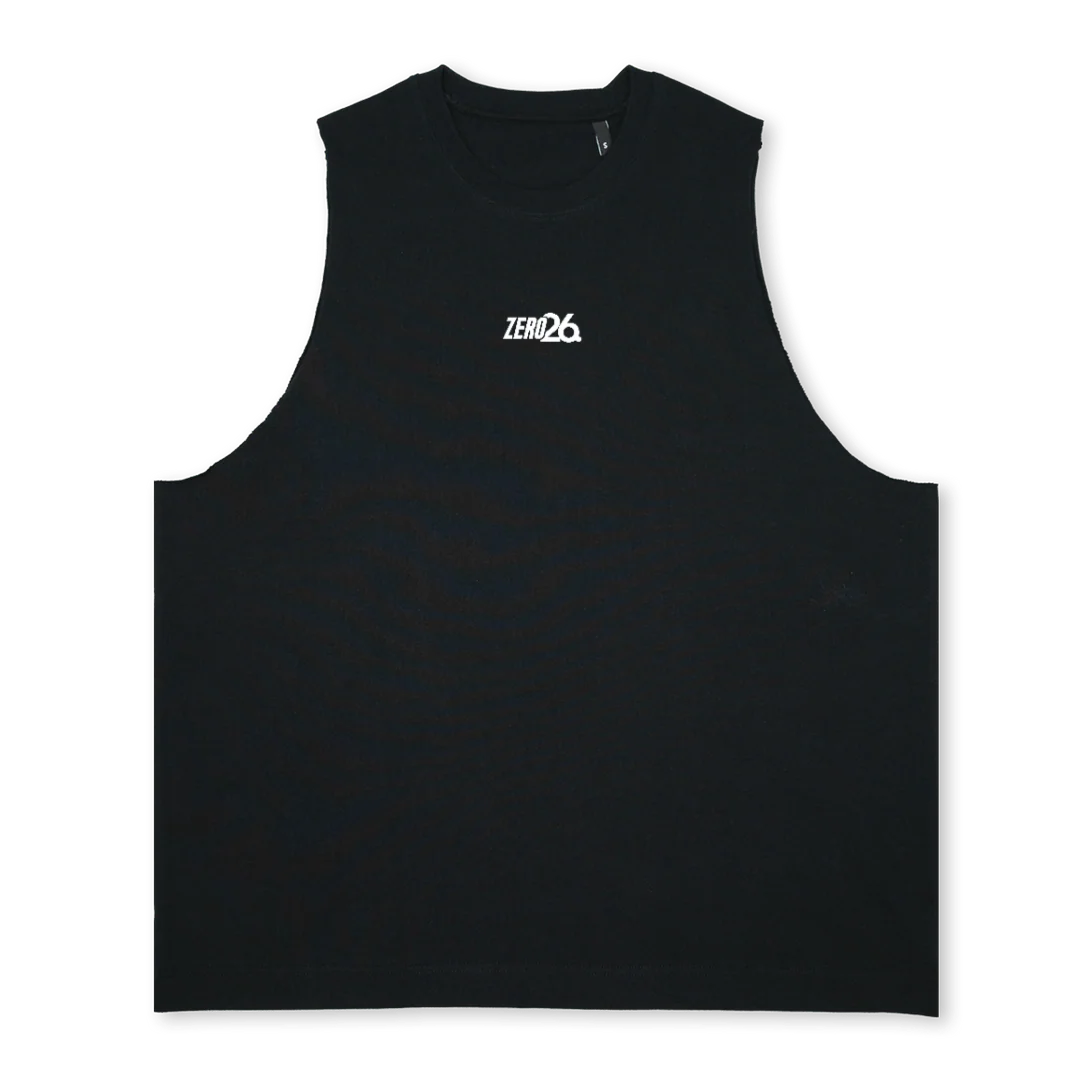 TANKORIGINALS Deep Black Oversized Vest.