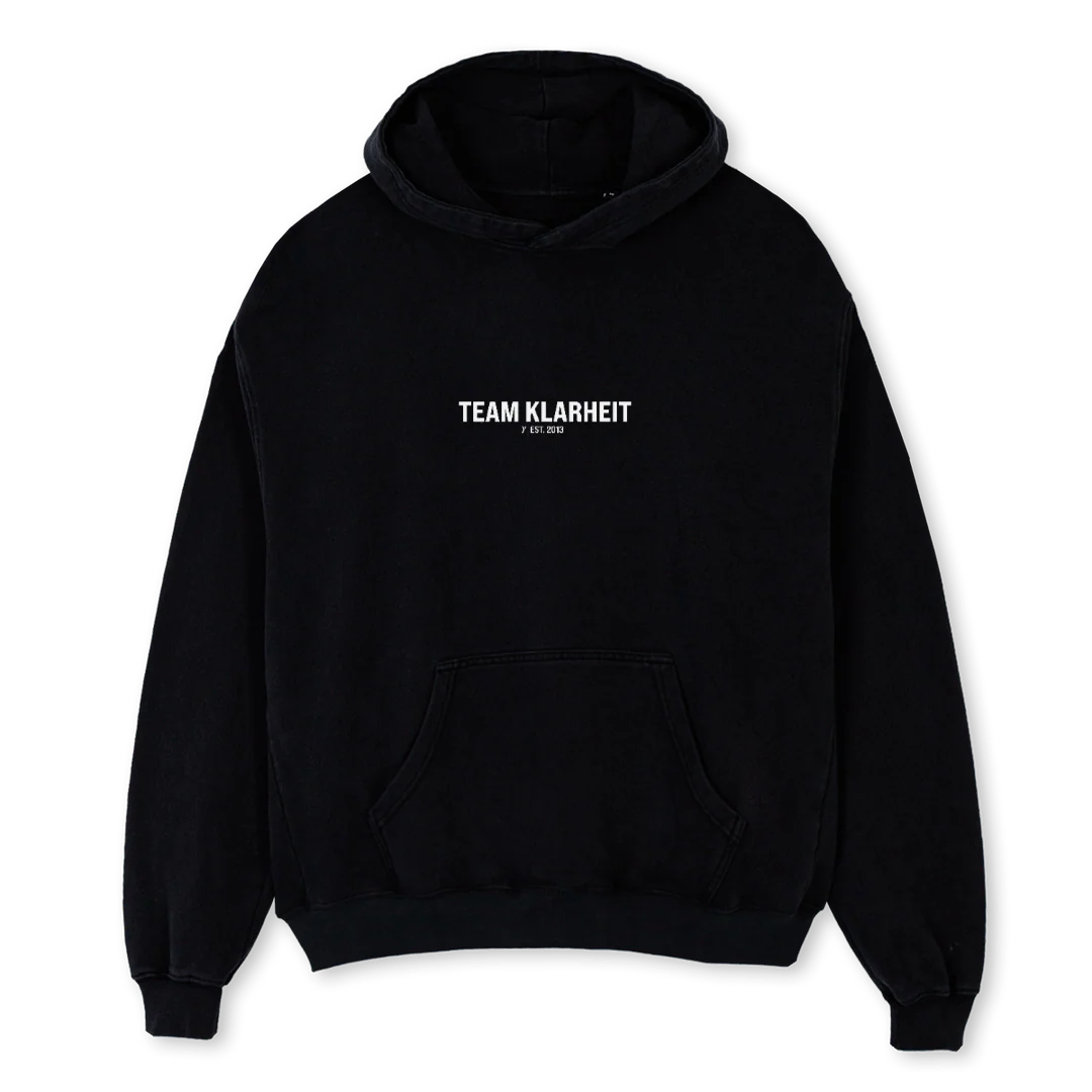 TEAMKLARHEIT6 Black Oversized Hoodie.