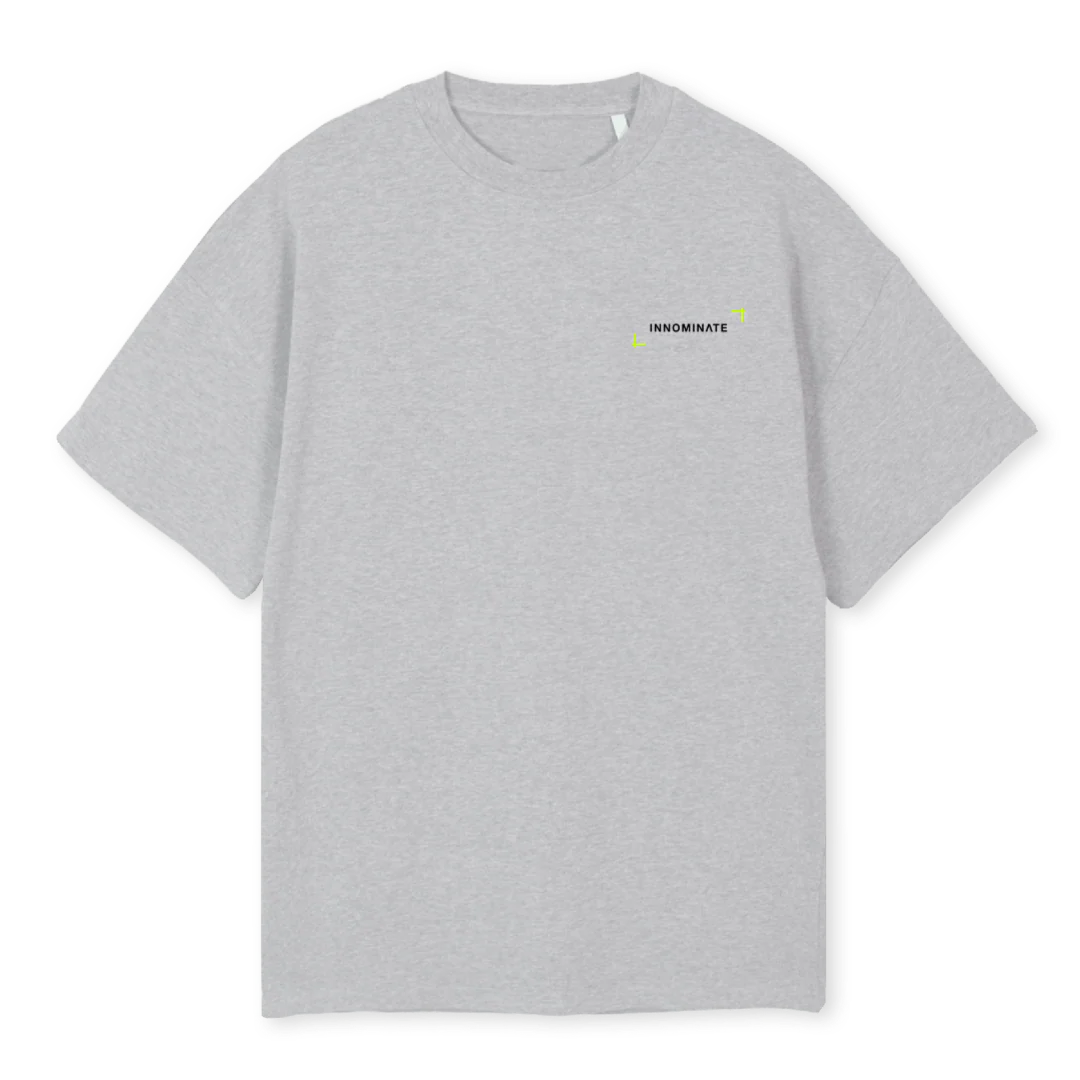 TEEGRAY Light Grey Marl Oversized Tee.