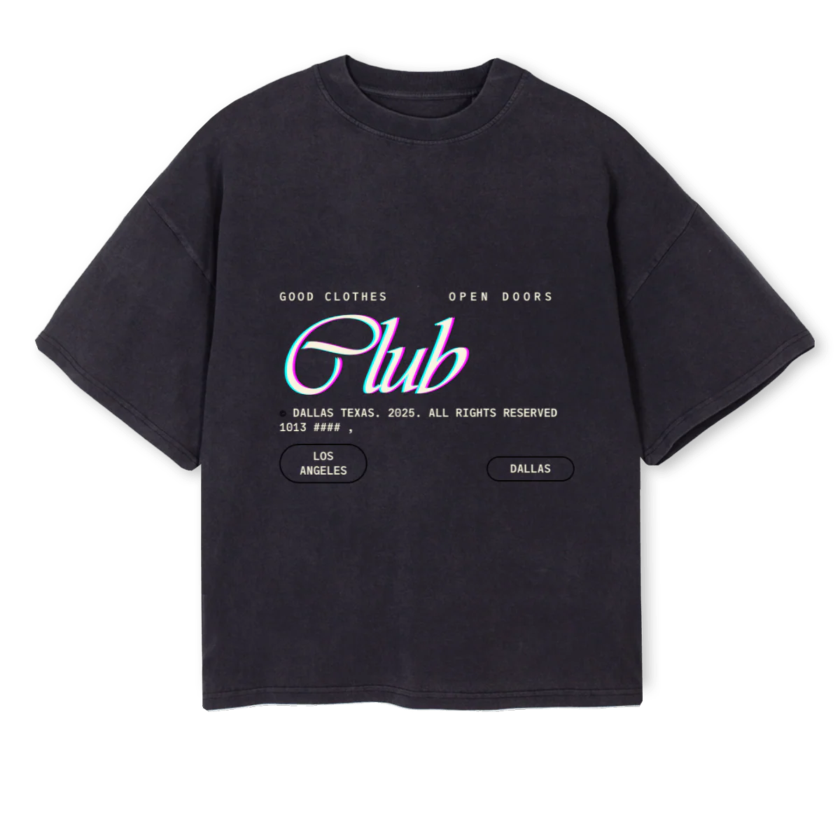 TENCLUB Vintage Black Oversized Boxy Tee.