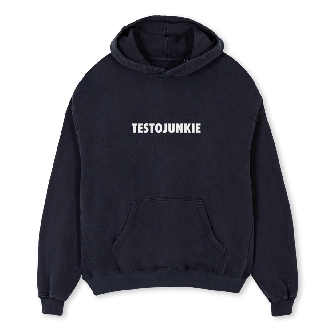 TESTOHOODIE Vintage Black Oversized Hoodie.
