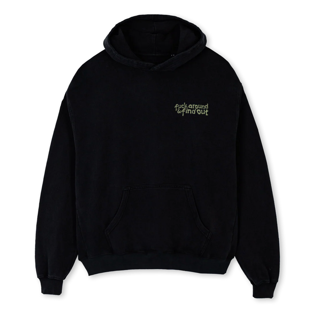 TEXTING ME Black Oversized Hoodie.