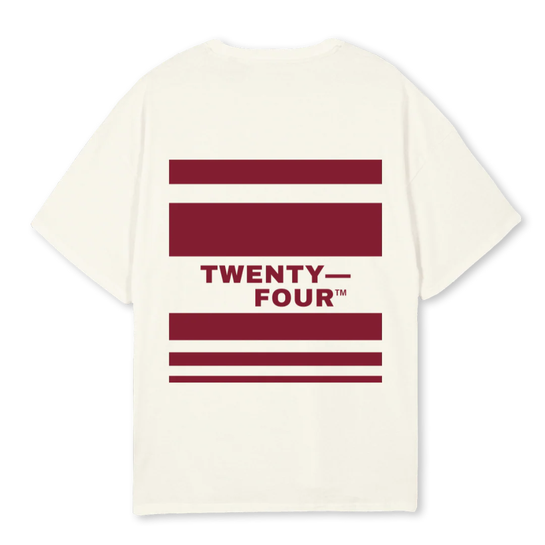 TFSHIRTCREAMBURGUNDY Cream Oversized Tee. - Image 2