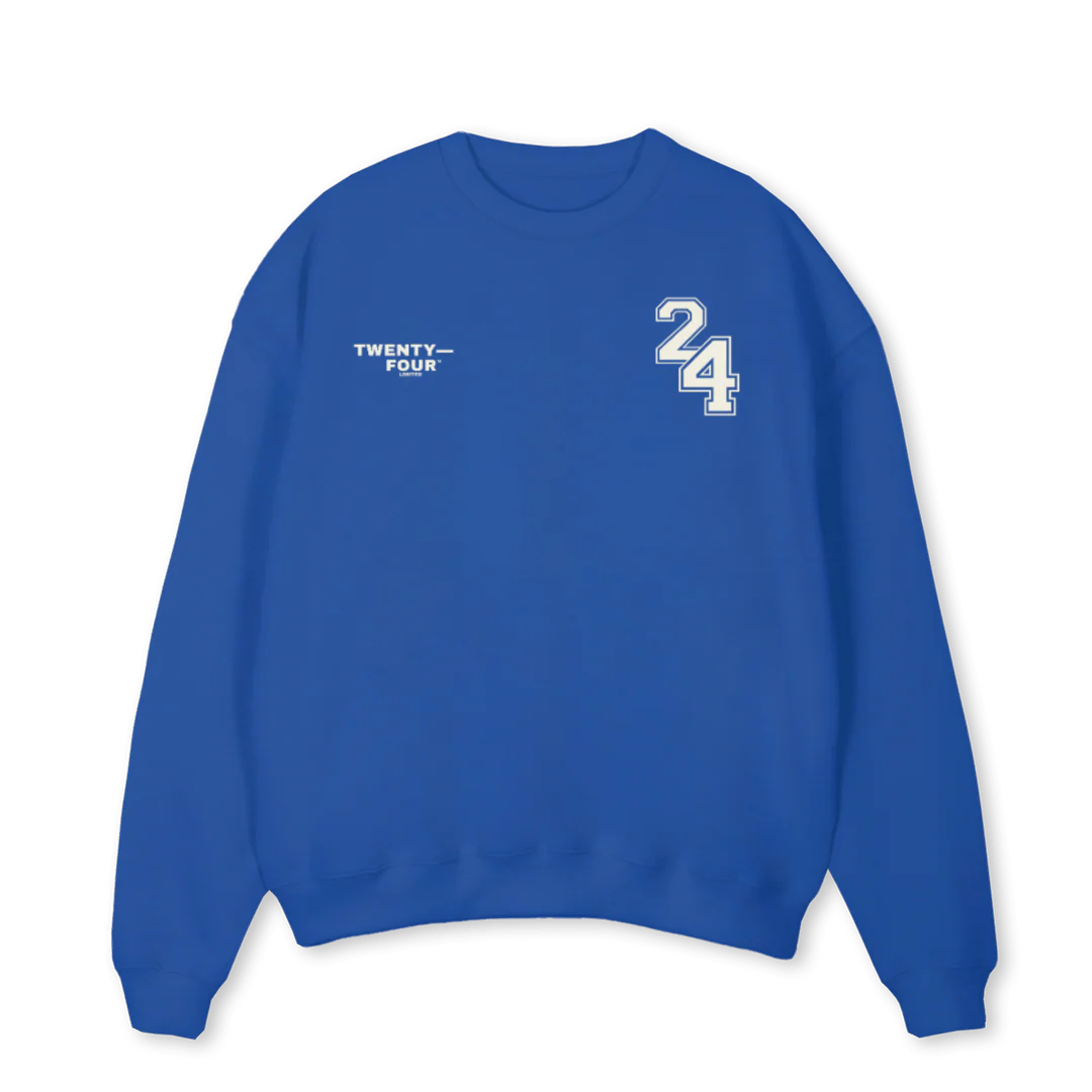 TFSWEATERBLUE Cobalt Blue Oversized Crewneck Sweater.