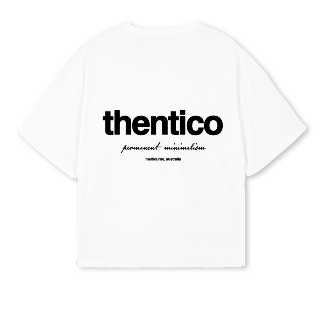 THENTIC_OSBTEE White Oversized Boxy Tee. - Image 2