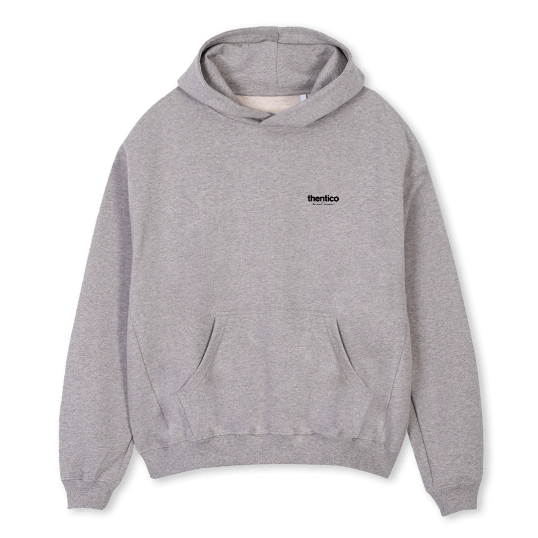 THENTIC_OSH_B Grey Marl Oversized Hoodie.