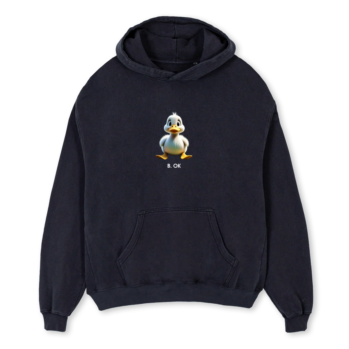 THEQUACKCOLLECTION Vintage Black Oversized Hoodie.