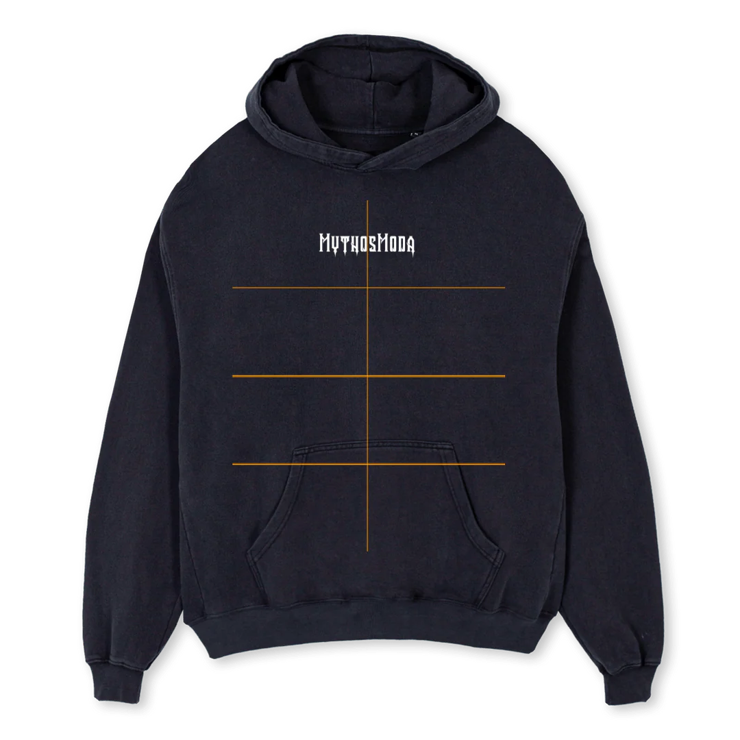 THREEPERSONONEHEAD Vintage Black Oversized Hoodie.