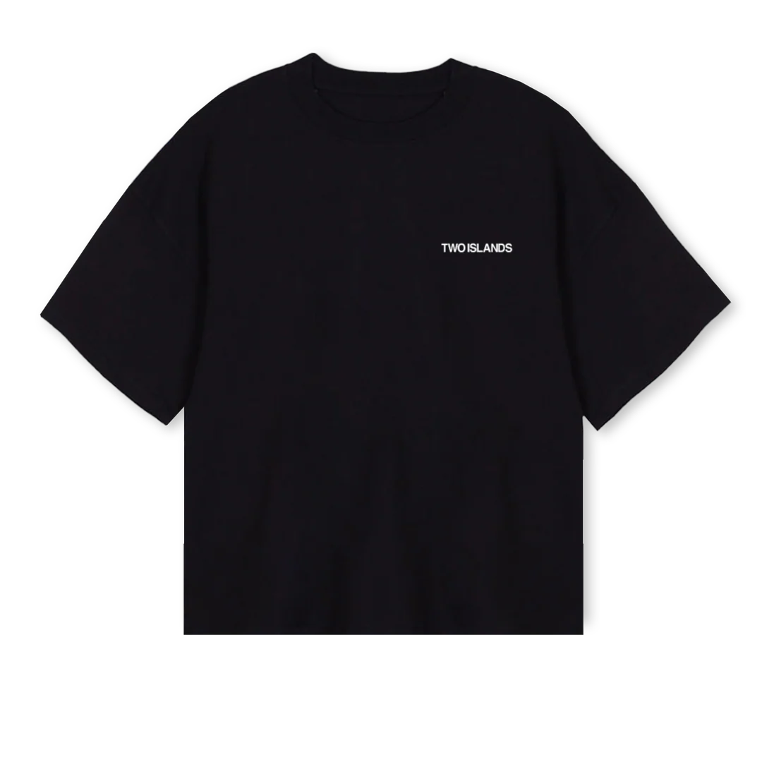 TIBLACKSIGLOGO Black Oversized Boxy Tee.