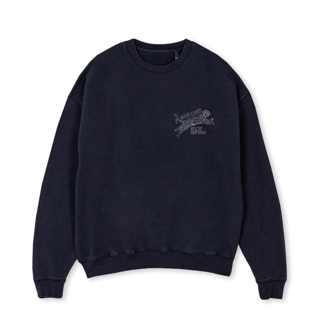 TIGEROUTLINECREW Vintage Black Oversized Crewneck Sweater.