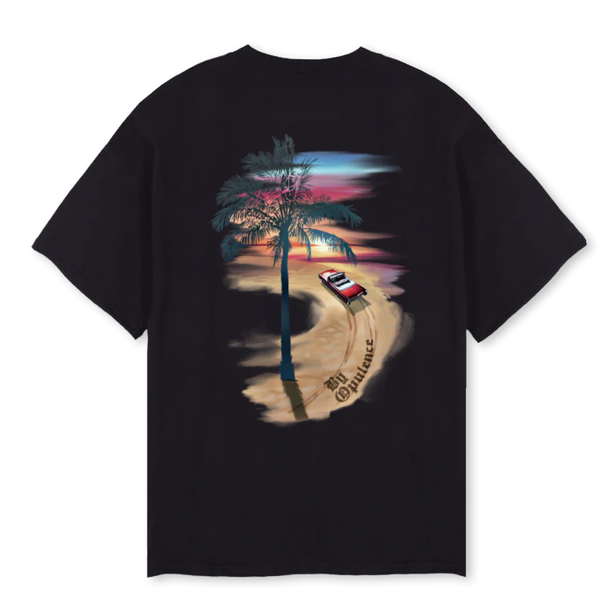OTSUNSET_B Black Oversized Tee. - Image 2
