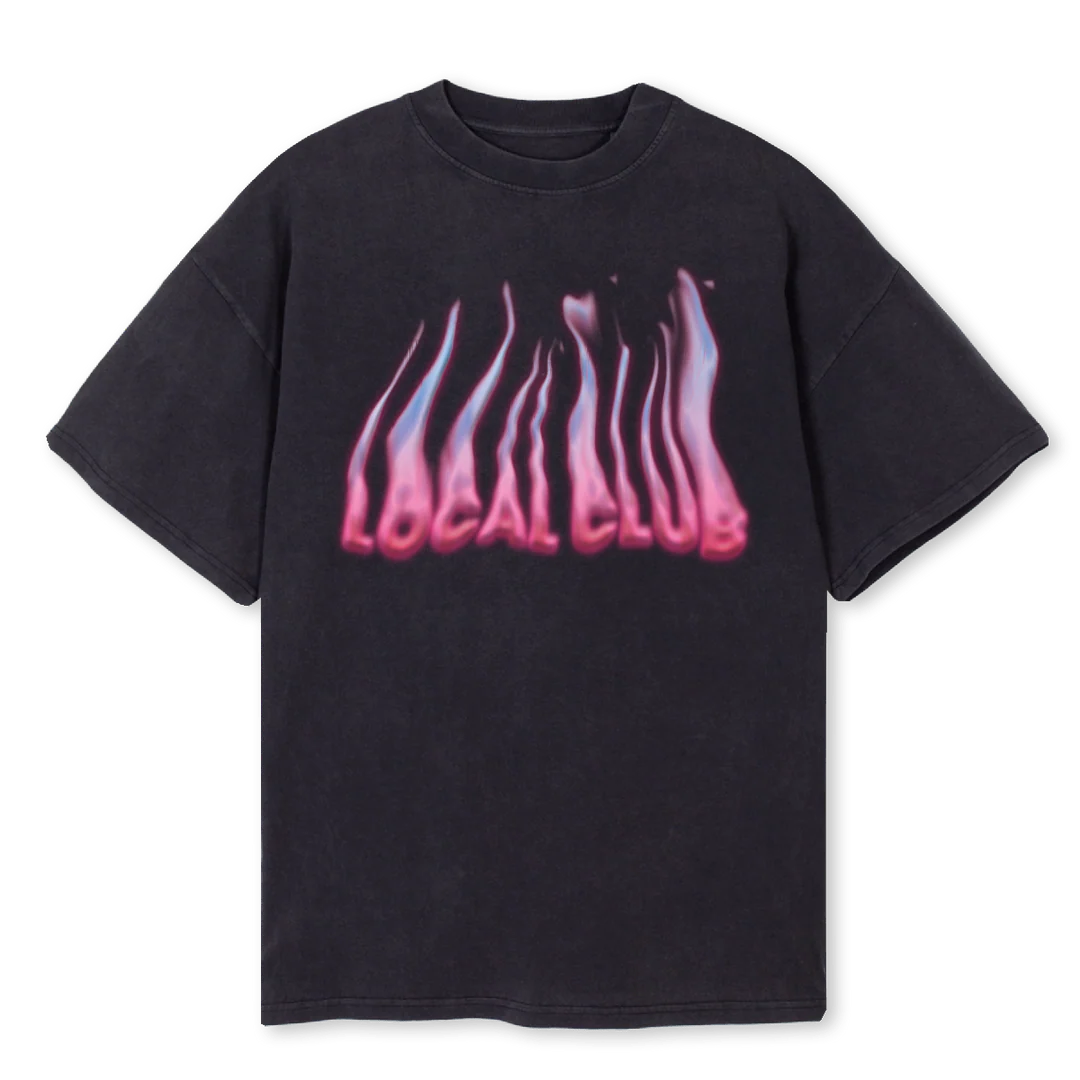 TLC SMOKE Vintage Black Oversized Tee.