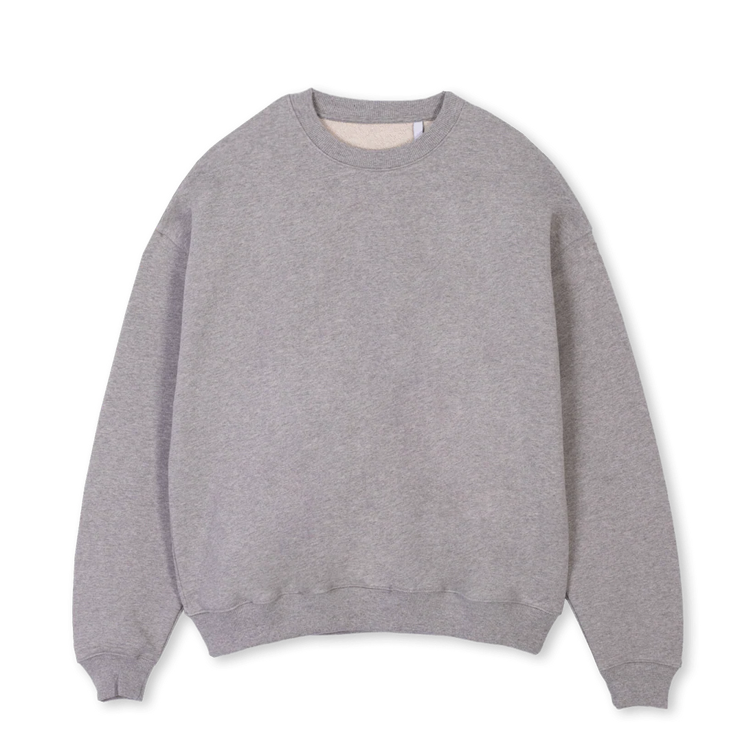 TRAINING CLUB II Grey Marl Oversized Crewneck Sweater.