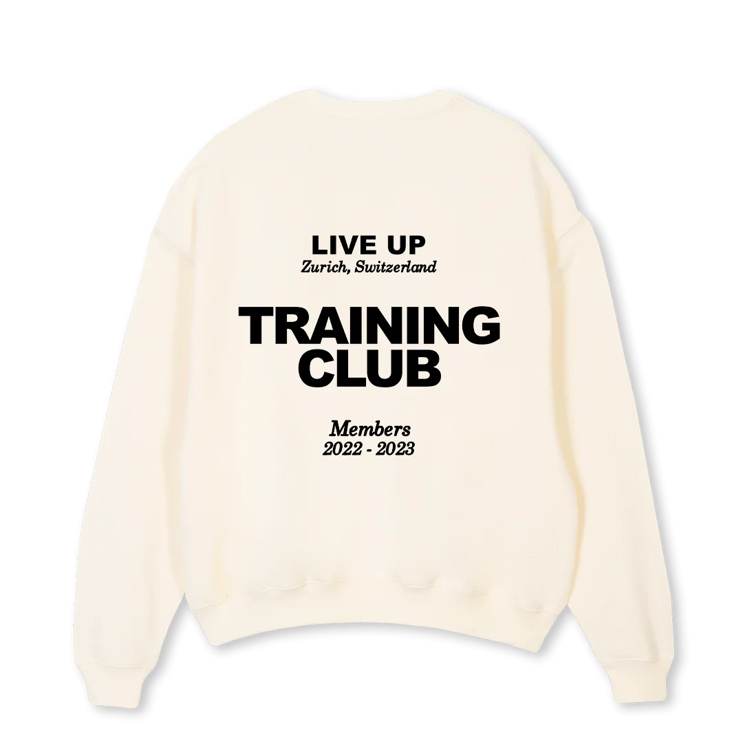 TRAINING CLUB WHITES Cream Oversized Crewneck Sweater. - Image 2