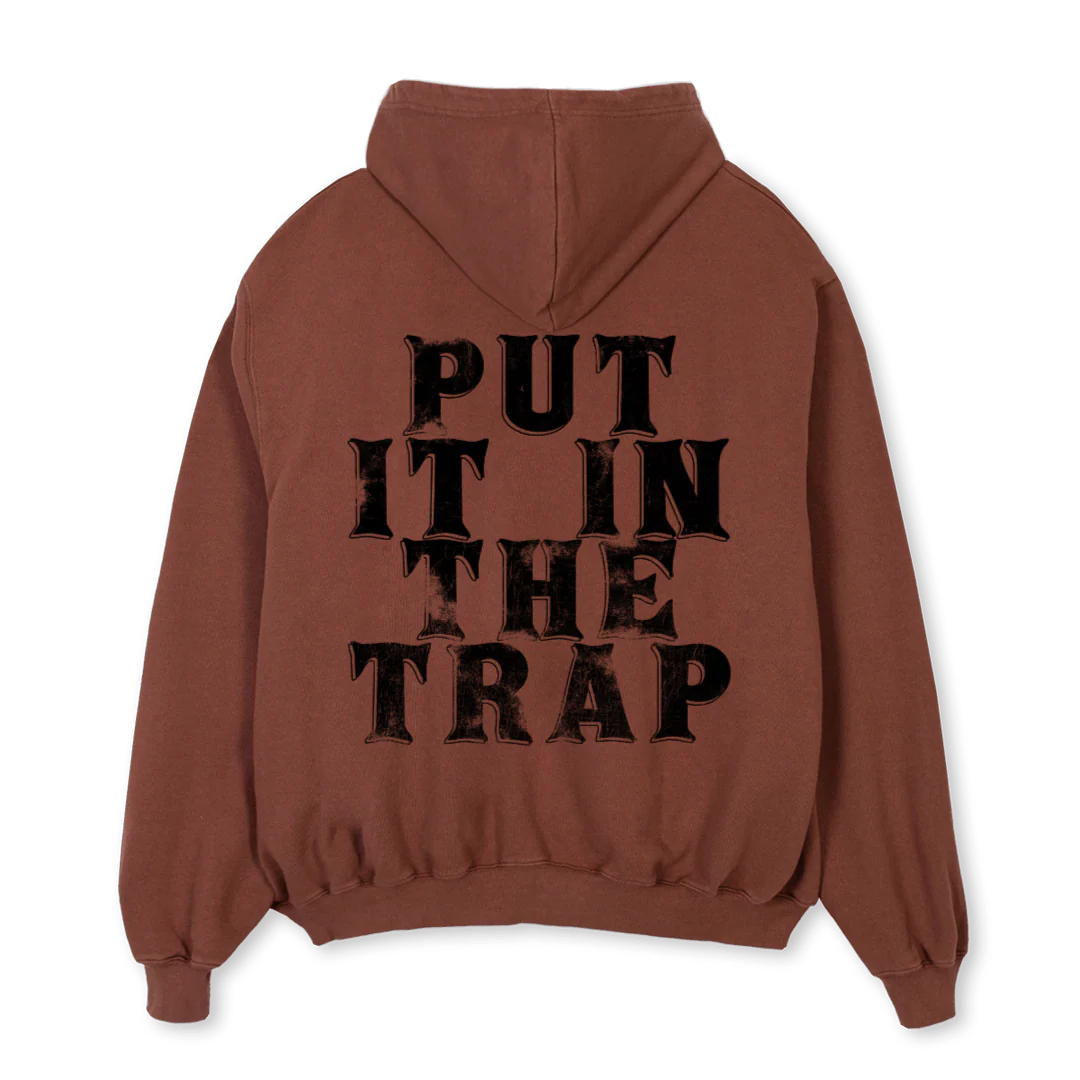 TREMAINE Vintage Brown Oversized Zipped Hoodie. - Image 2