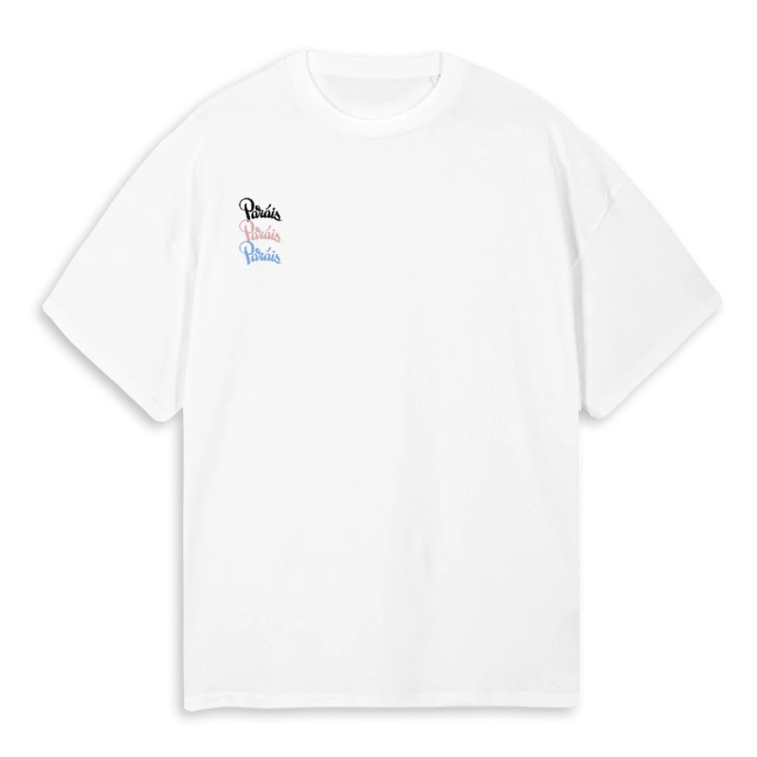 TRIPLE  White Oversized Tee.