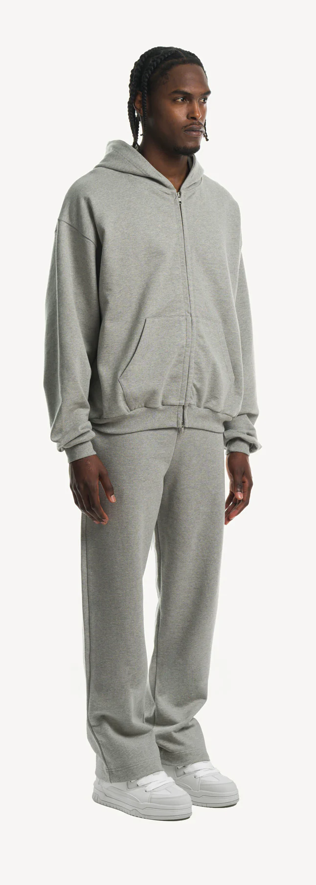 Ultra Heavy Grey Marl Straight-Leg Relaxed Sweatpants. - Image 3