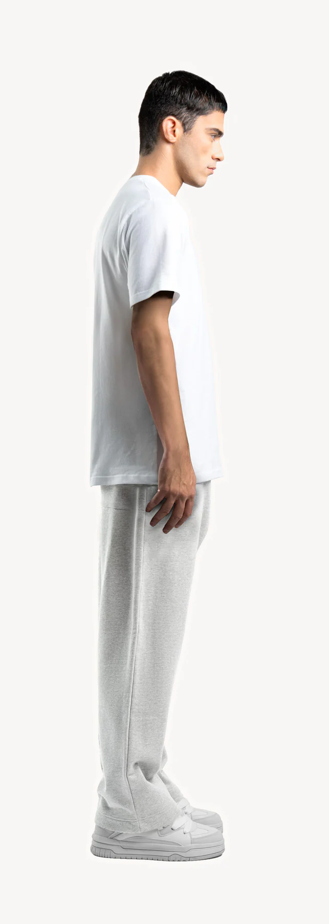 Ultra Heavy Light Grey Marl Straight-Leg Relaxed Sweatpants. - Image 4