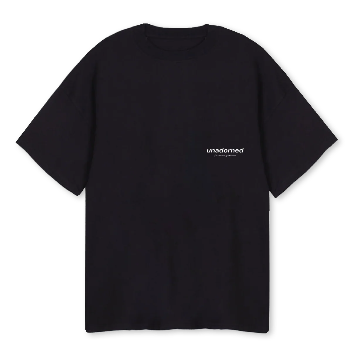 UNADORNED T SHIRT Black Oversized Tee.