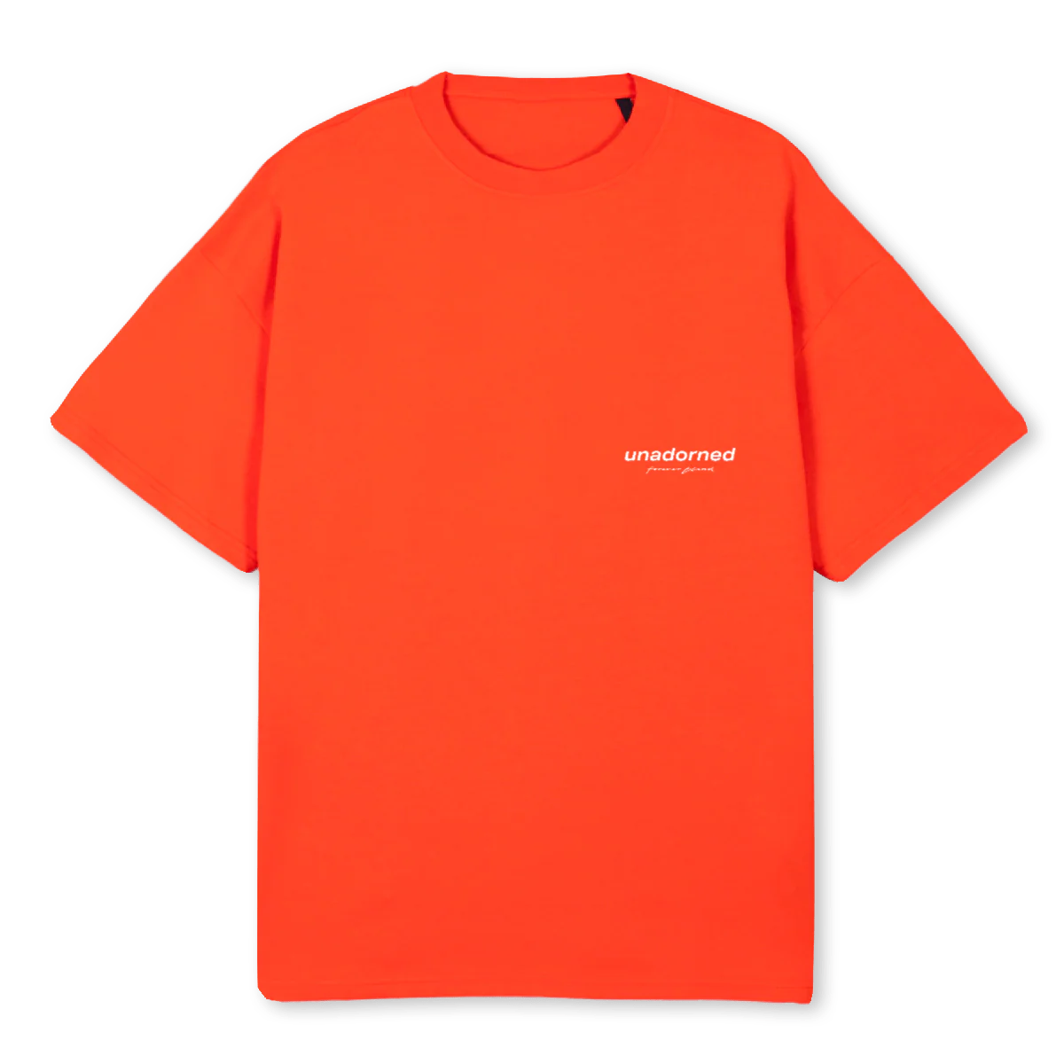 UNADORNED T SHIRT Hot Orange Oversized Tee.