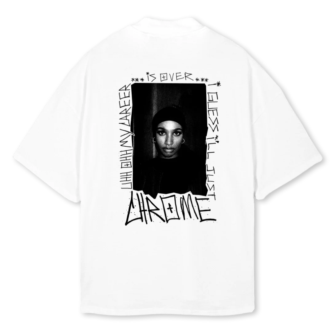 UNKNOWN  White Oversized Mock Neck Tee. - Image 2