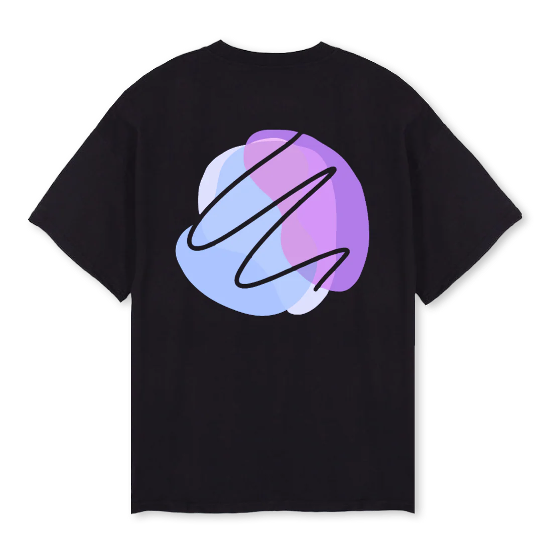 USUAL DAY BLU Black Oversized Tee. - Image 2