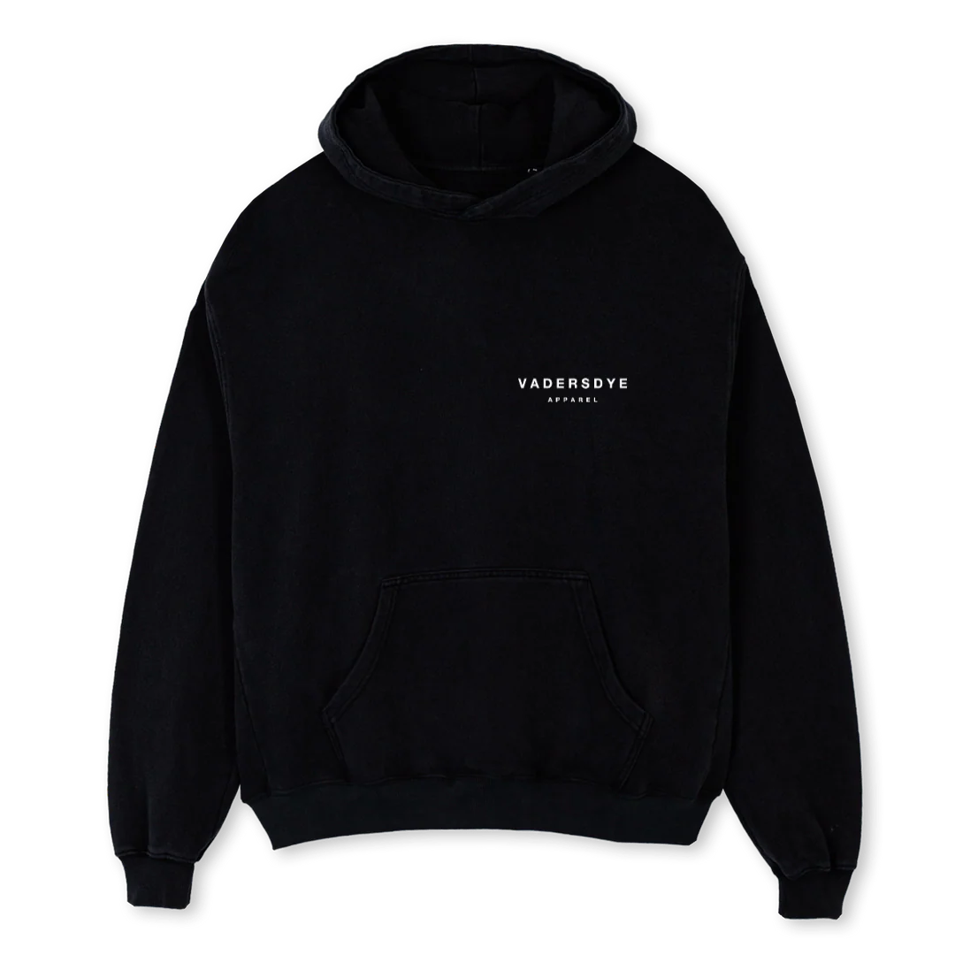 VADERS MULTI SCRIPT Black Oversized Hoodie.