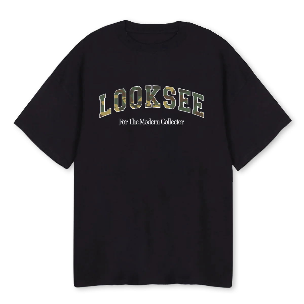 VARSITY CAMO Black Oversized Tee.