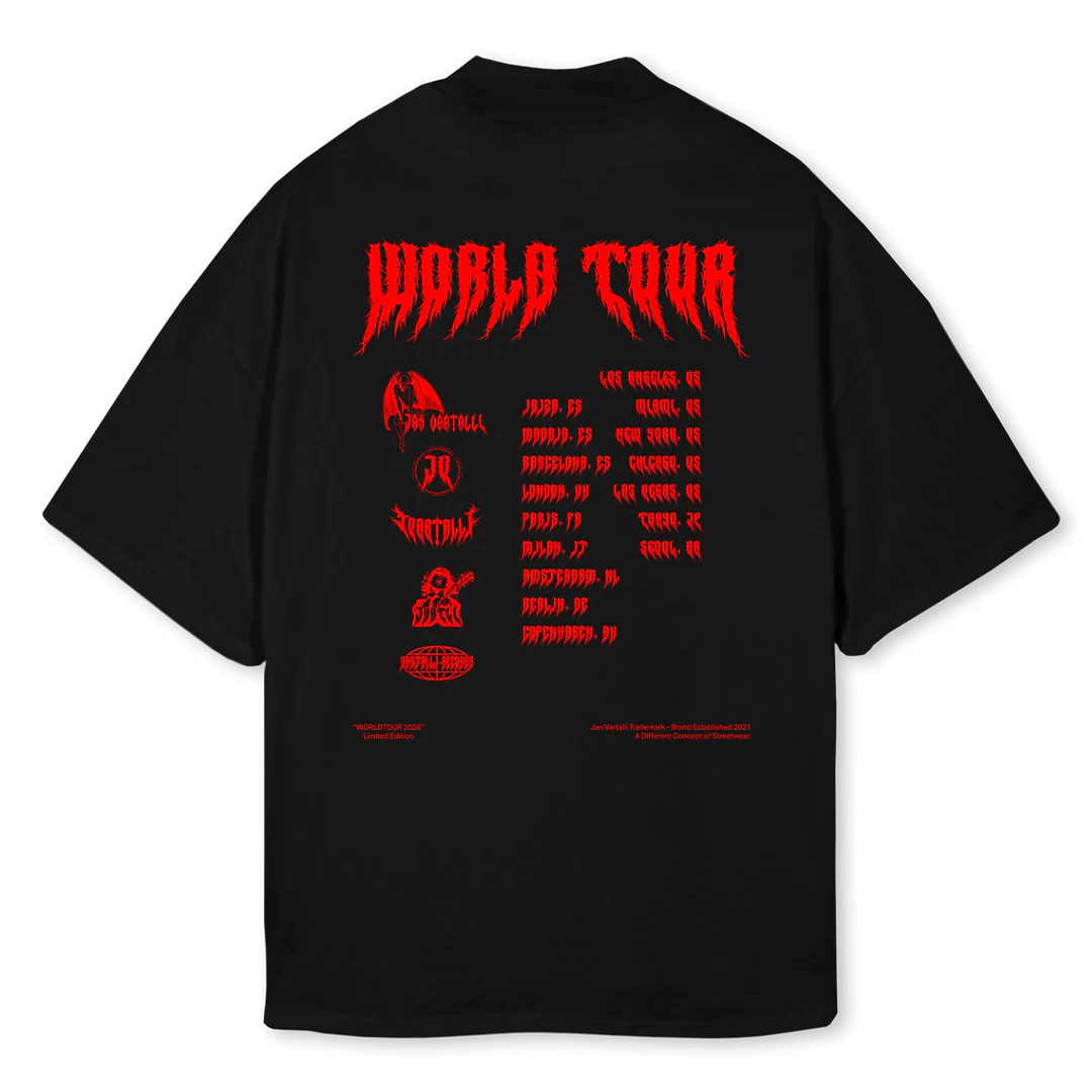 VARTALLIWORLDTOUR Black Oversized Mock Neck Tee. - Image 2
