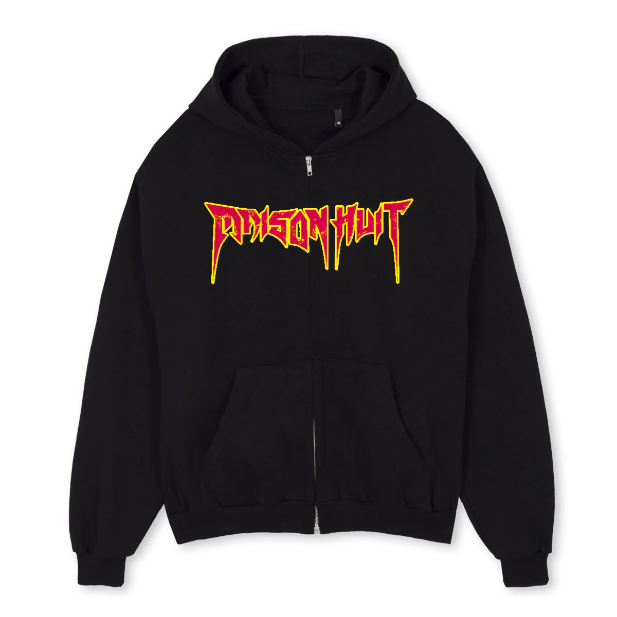 VERTIGODUE Black Oversized Zipped Hoodie.