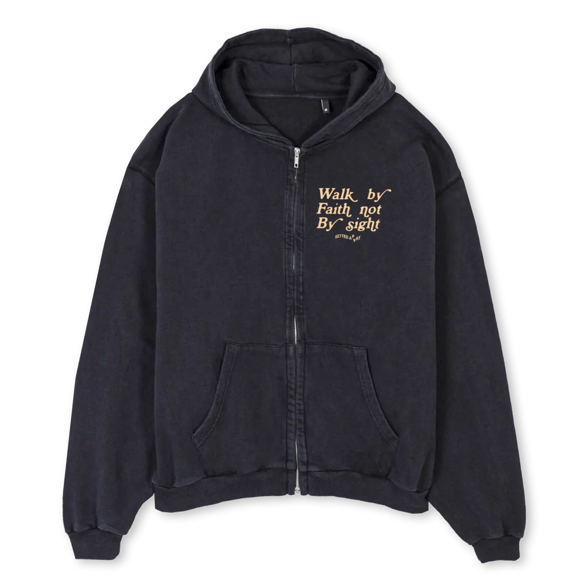 VEST WBFNBS Vintage Black Oversized Zipped Hoodie.