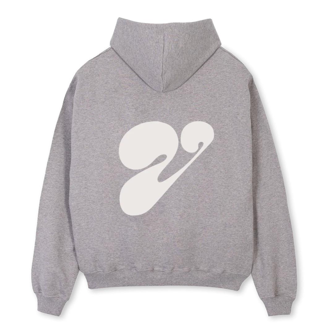 VINS GREY Z Grey Marl Oversized Zipped Hoodie. - Image 2